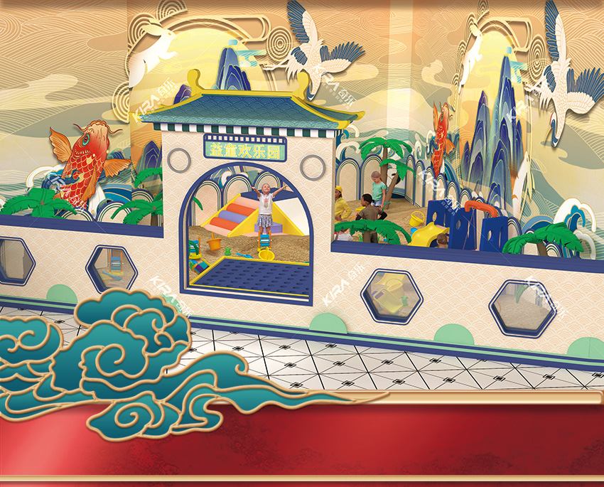 古典的中國(guó)吉祥動(dòng)物親子樂(lè)園